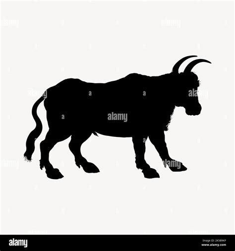 Silhouette Ox Clipart Animal Illustration Vector Stock Vector Image