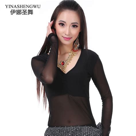 Good Quality Wrinkled Half Length Long Sleeved Belly Dance Bottoming