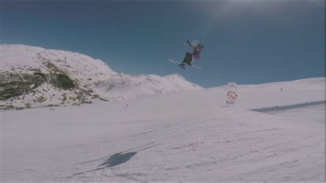 Skier Goes To Big Double Backflip Overshoot Youtube