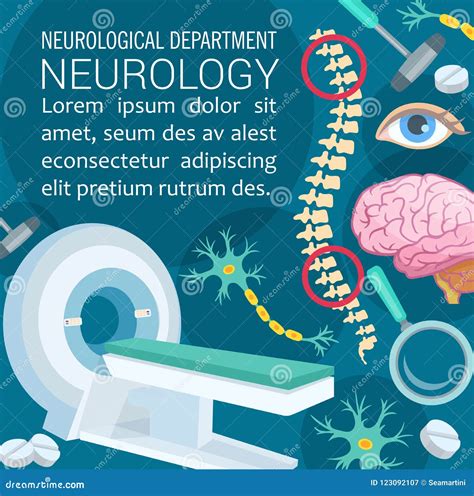 Neurology Disease Diagnostic Clinic Poster Design Stock Vector