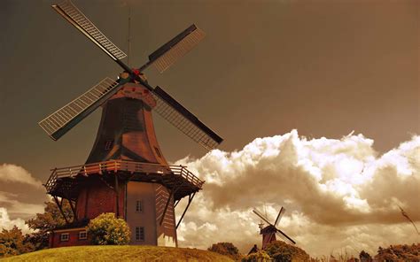 Windmills In The Netherlands Mac Wallpaper Download Allmacwallpaper