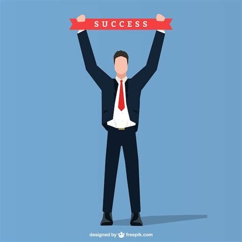 Free Vector Businessman With Success Ribbon