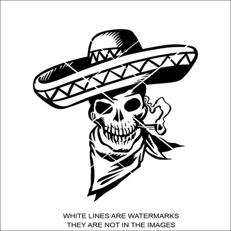 Mexican Outlaw Skull Head Sombrero Skull Mexican Hat Etsy