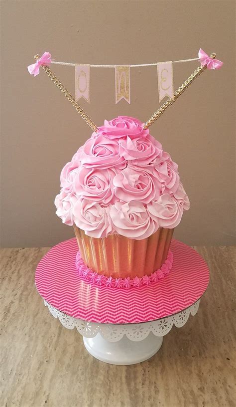 Pink And Gold Giant Cupcake Smash Cake