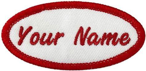 Custom Oval Name Patch 2pcs Personalised Embroidered Name Tag Sew On