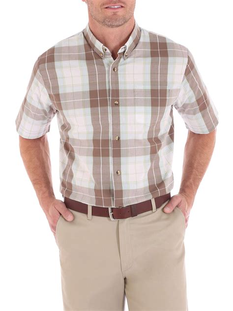 Wrangler Wrangler Mens Advanced Comfort Short Sleeve Casual Button Down Shirt