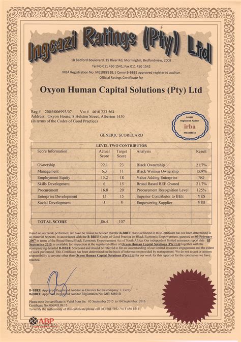 Often, a certificate of good standing from the jurisdiction of the record is also attached to show further proof. About Oxyon - Oxyon Human Capital Solutions