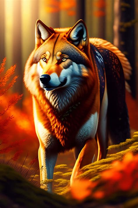 Download Wolf In Autumn 2048 X 3072 Wallpaper Wallpaper