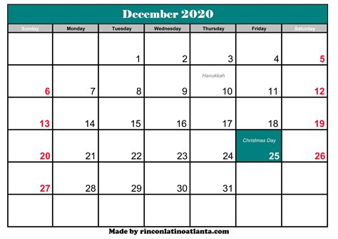 Maybe you would like to learn more about one of these? December 2020 Calendar with Holidays | Calendar Template ...