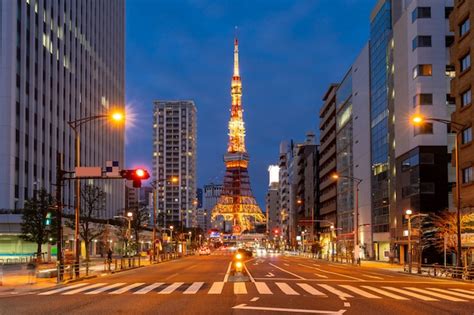 Toky à Nuit Vue Tour Tokyo Toits Ville Tokyo Japon Photo Premium