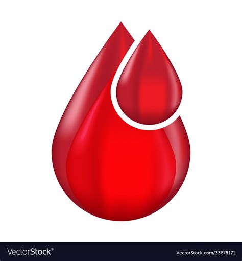 Red Blood Drop Droplet Flat Icon For Medical Vector Image