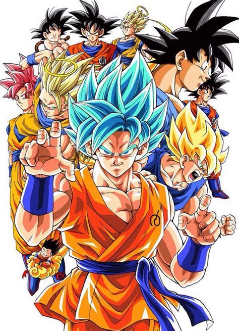 The Dragon Ball Characters Are All In Different Colors And Sizes With
