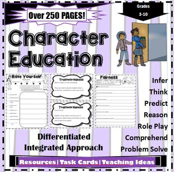 Character Education, Character Counts, Character Traits by Worksheet Place