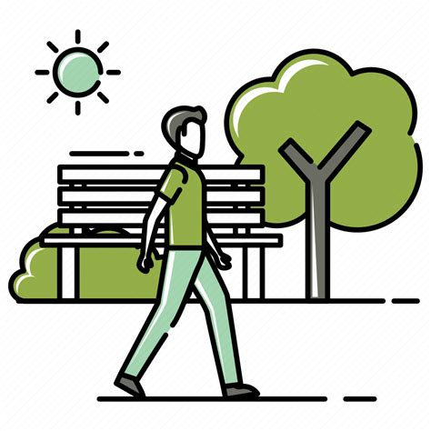 Male Man Nature Park Person Sun Walking Icon Download On Iconfinder