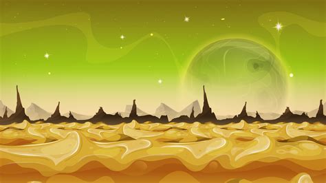 Fantasy Sci Fi Alien Planet Background For Ui Game 267809 Vector Art At