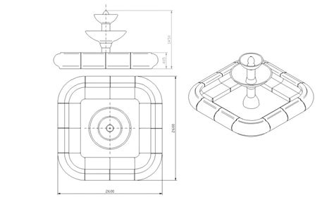 Creative Garden Fountain Elevation Drawing Details Dwg File Cadbull