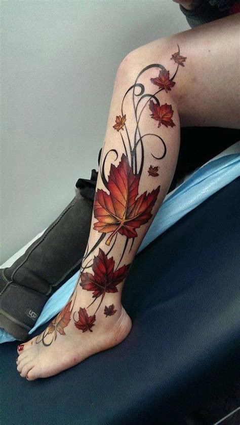 Canadian Pride Tattoo Or Fall Leaves And Simple Vines Tattoo 40
