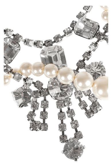 Tom Binns Regal Rocker Swarovski Crystal And Glass Pearl Necklace Net A Porter Com