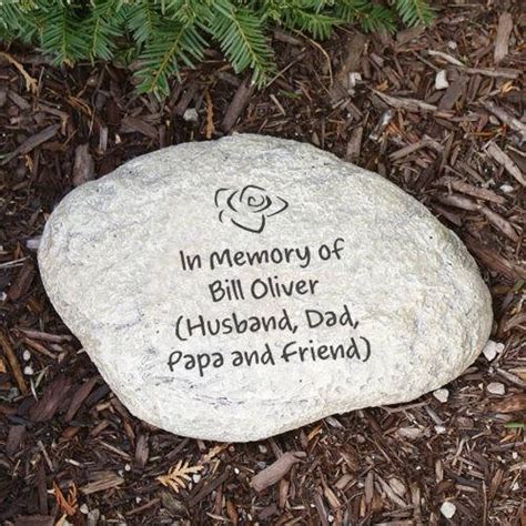 In Loving Memory Engraved Personalized Garden Memorial Stone God Rocks