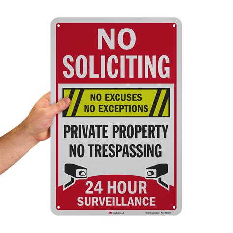 buy smartsign 18 x 12 inch “no soliciting no excuses exceptions private property no