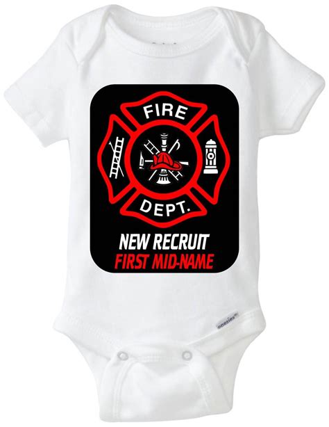 New Baby T Fireman Firefighter Baby New Recruit Etsy