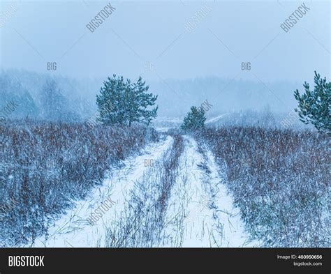 Dirt Road Covered Snow Image And Photo Free Trial Bigstock