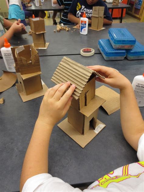 3d shapes refer to solid objects that consist of three dimensions. Fourth Grade House Sculptures | Art for kids, Cardboard ...