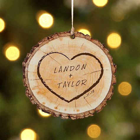 The Cutest Personalized Gifts For Couples Wood Christmas Ornaments