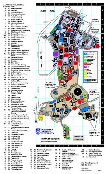 Northern Arizona University Campus Map Ferry Map