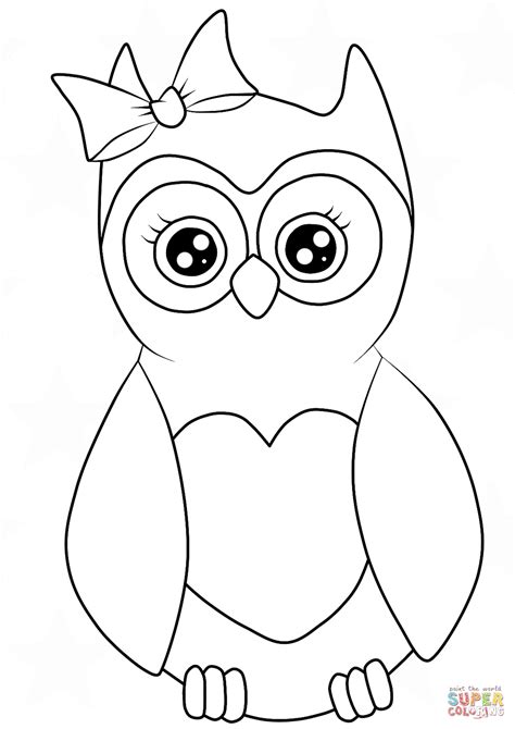 Cutest Cartoon Owl Coloring Page Free Printable Coloring Pages