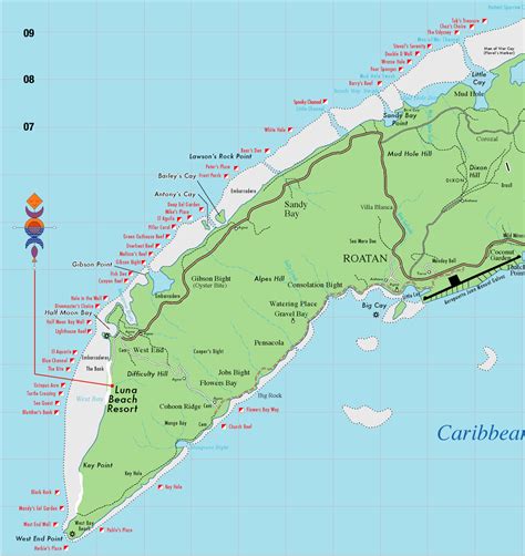 Map Of Roatan Roatan Roatan Honduras Corozal