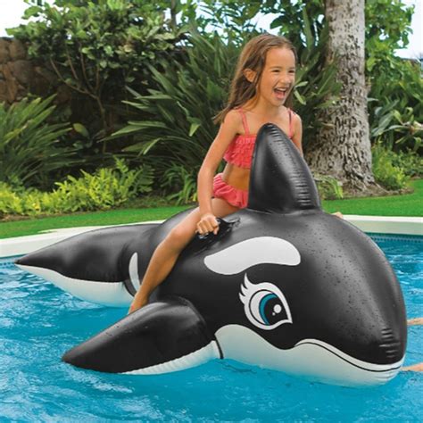 Black Whale Summer Swimming Pool Lounge Float Inflatable Whale Giant Rideable Pool Water Toys