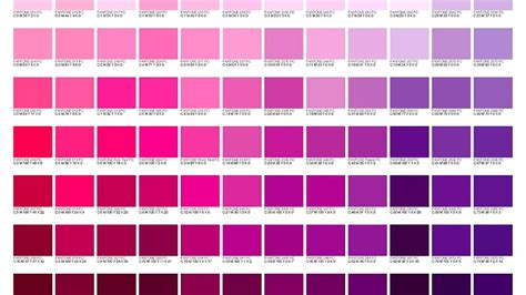 Pantone Pink Colour Chart Pink Choices