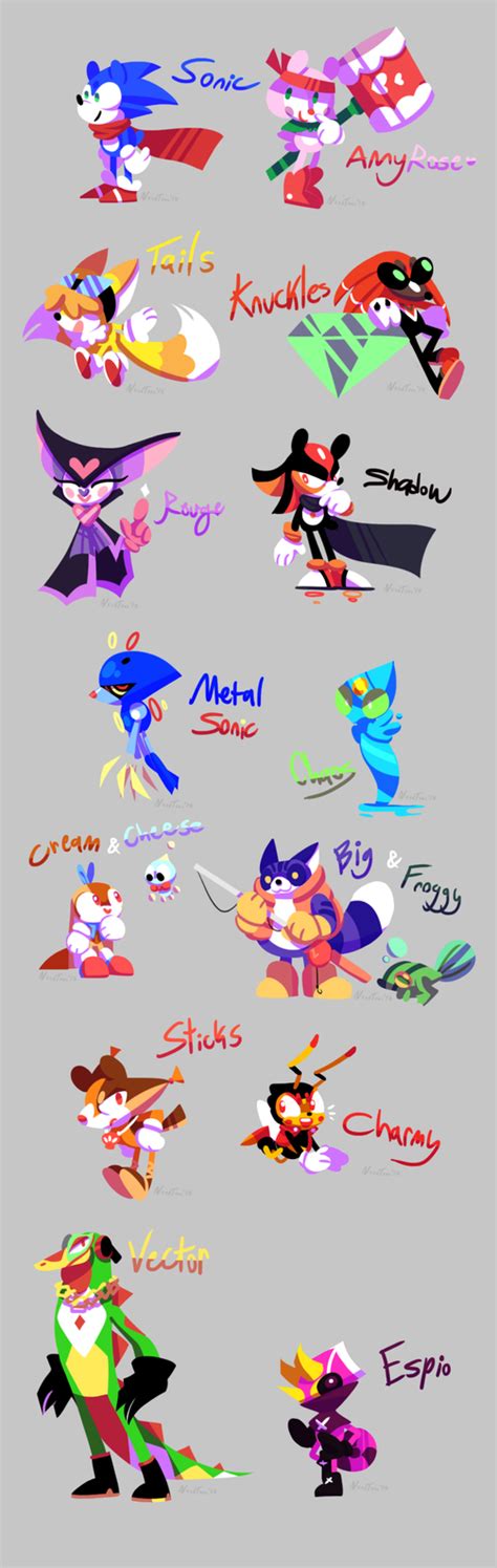 Sonic And Friends Redesigns Redesigns By Nonetoon On Deviantart