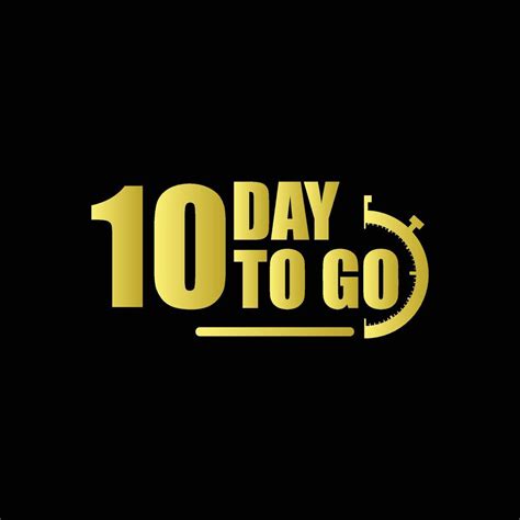 10 Days To Go Gradient Button Vector Stock Illustration 12508066