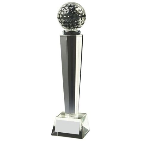 Glass Column Golf Trophy 28cms Quality Trophies By Onlinetrophies