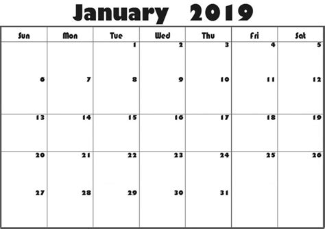 January 2019 Editable Calendar Printable Calendar Pdf Calendar