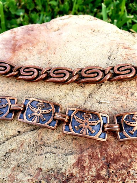Native American Tribal Thunderbird Solid Copper Bracelet Measures 7