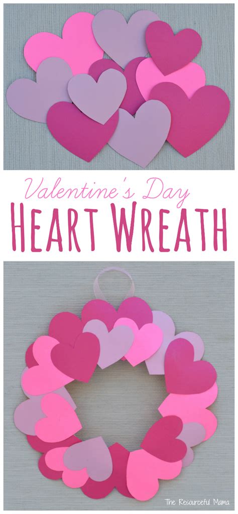 Paper Craft Valentines Paper Plate Valentines Day Heart Wreath Craft My