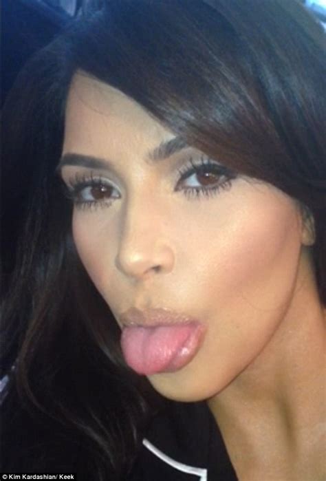 New Mother Kim Kardashian Sticks Her Tongue Out In Social Media Video Daily Mail Online