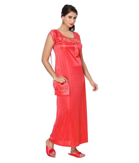 Buy Go Glam Satin Nighty And Night Gowns Red Online At Best Prices In India Snapdeal