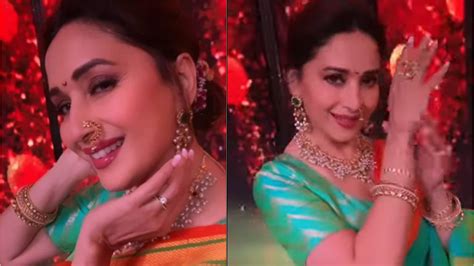 Watch Now Madhuri Dixit Raises The Temperature In Style With Her Hot Dance In Saree Fans Feel