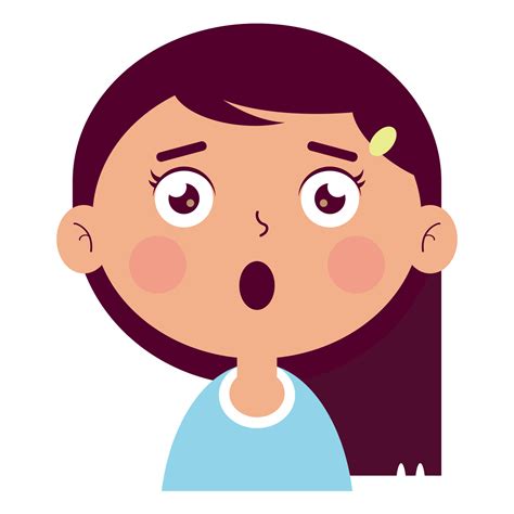 Girl Surprised Face Cartoon Cute 14604015 Png