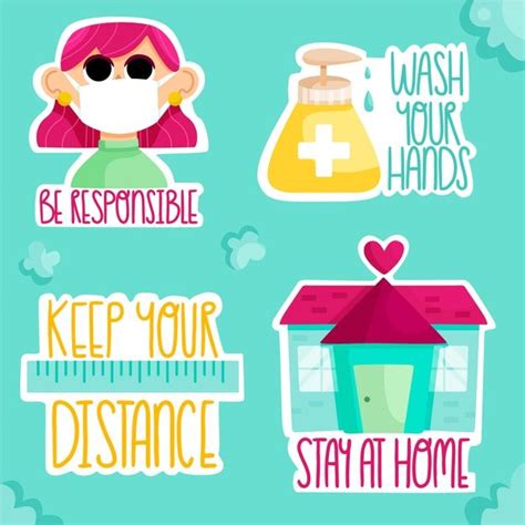 Download Be Responsible And Healthy Badge Set For Free Vector Free