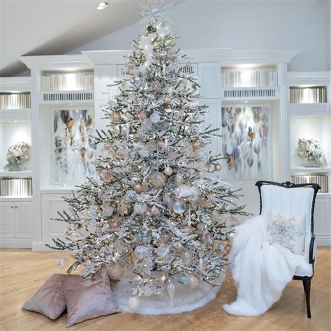 Glamorous White Christmas Tree And Holiday Decor Shabby Chic Style