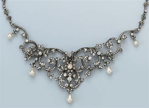 An Antique Natural Pearl And Diamond Tiaranecklace Christies