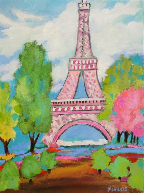 Eiffel Tower Eiffel Pink Painting By Karen Fields Fine Art America