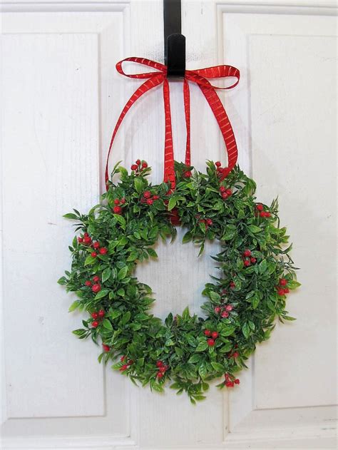 Small Christmas Red Berry Wreath Condo Door Wreaths Etsy Christmas