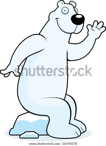 Happy Cartoon Polar Bear Sitting Smiling Stock Vector Royalty Free