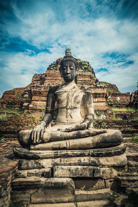 Sculpture Of Buddha In Ancient City Ayutthaya Sculpture Of Buddha In